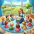 Teacher reading a storybook to children as part of a preschool syllabus activity in a classroom setting.