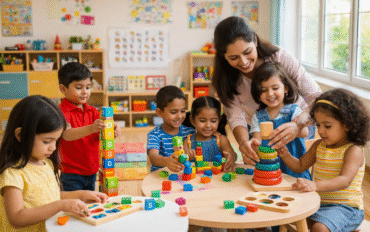 what is preschool Preschool classroom with children learning through play in a safe environment