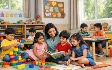 Developmental stages of preschoolers through play, learning, and social interaction