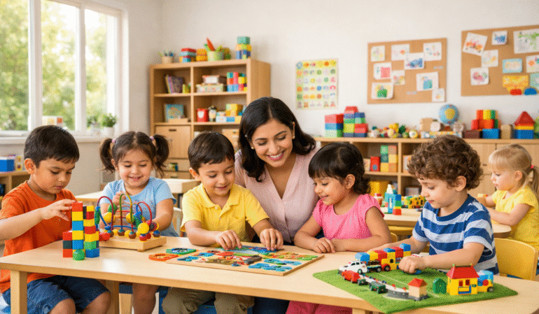 Best preschool in Nagpur with children learning through play in a safe classroom