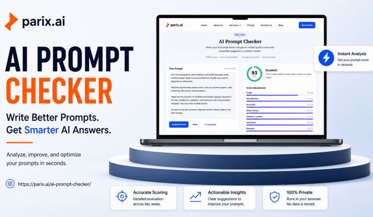 Free AI Prompt Checker Tool – Score Prompts | Parix.ai