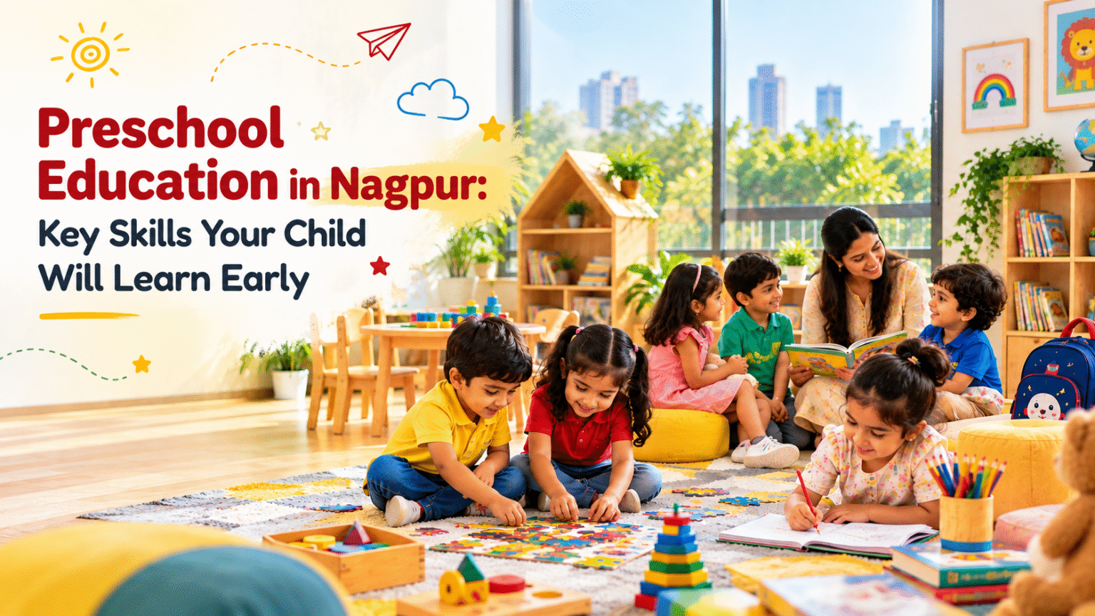 Children developing early learning and social skills through preschool education in Nagpur
